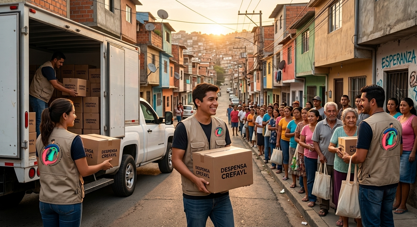 Despensa con alimentos básicos preparada por CREFAYL
